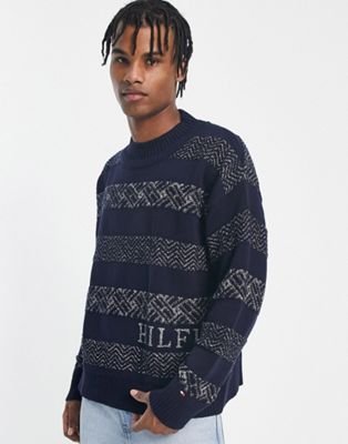 Tommy Hilfiger fairisle knitted jumper in ivory