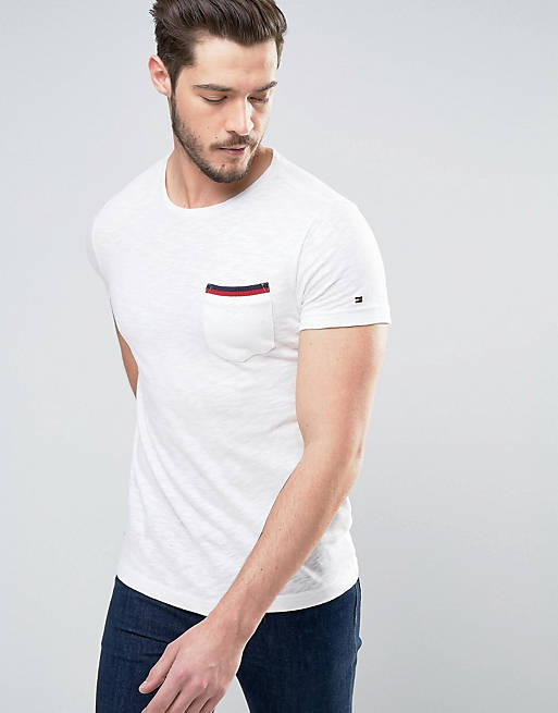 Tommy Hilfiger Falco Slub T-Shirt Tipped Pocket in Regular Fit | ASOS