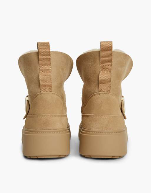 Tommy Hilfiger Faux-fur-Stiefel mit umschlagbarem Kragen, wasserabweisend, in Hellbraun, 4 von 7