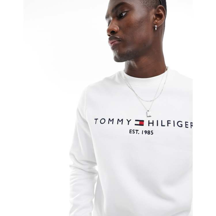 Felpa bianca tommy outlet