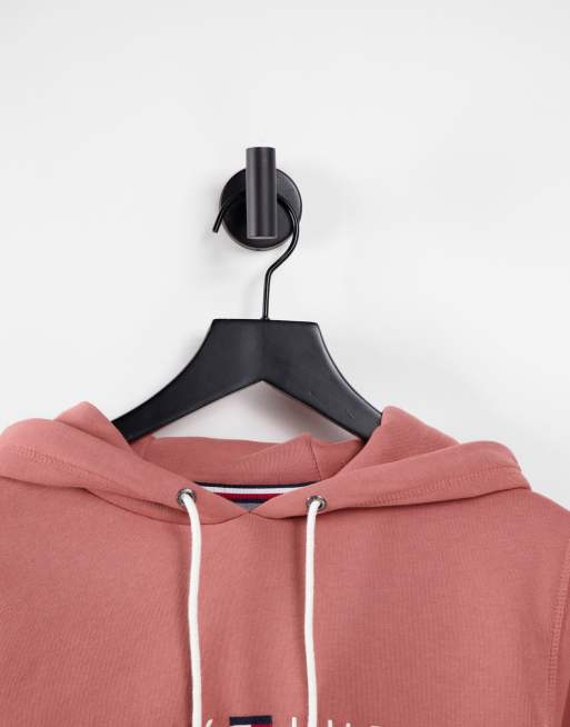 Tommy Hilfiger - Felpa con cappuccio arancione con logo classico, 3 di 4