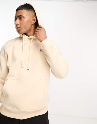 Tommy Hilfiger - Felpa con cappuccio beige con logo