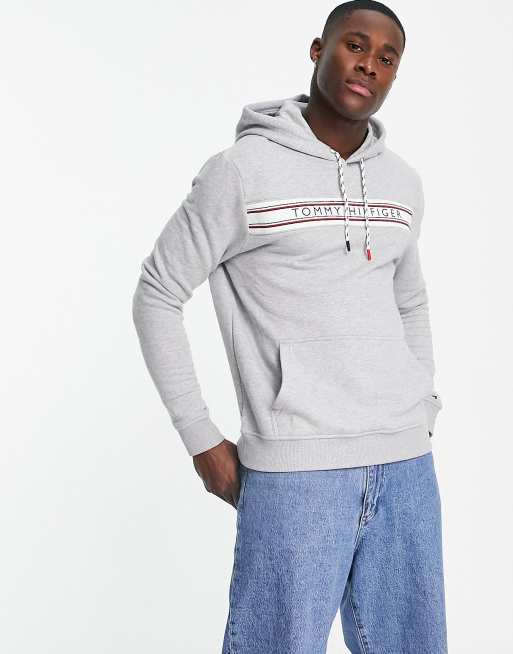 Tommy Hilfiger - Felpa da casa grigia con cappuccio