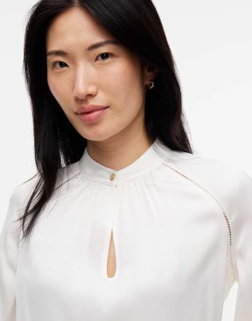 Tommy Hilfiger festliche Satinbluse in Weiß mit Regular Fit, 3 von 6