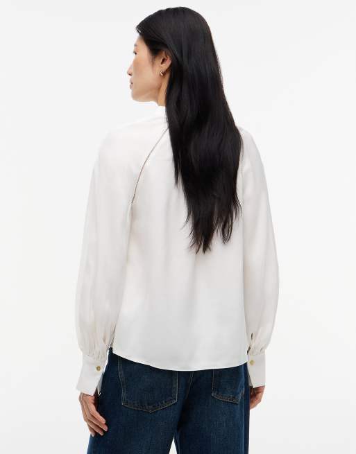 Tommy Hilfiger festliche Satinbluse in Weiß mit Regular Fit, 4 von 6