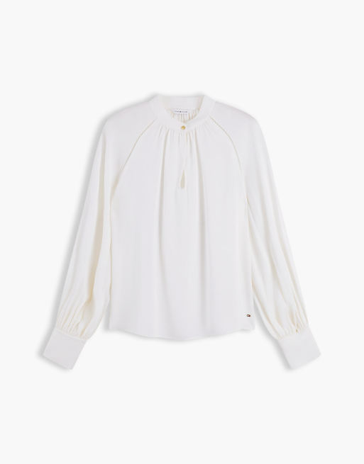 Tommy Hilfiger festliche Satinbluse in Weiß mit Regular Fit, 5 von 6