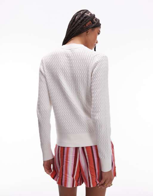 Tommy Hilfiger Fine cable knit jumper in blue, 2 of 4