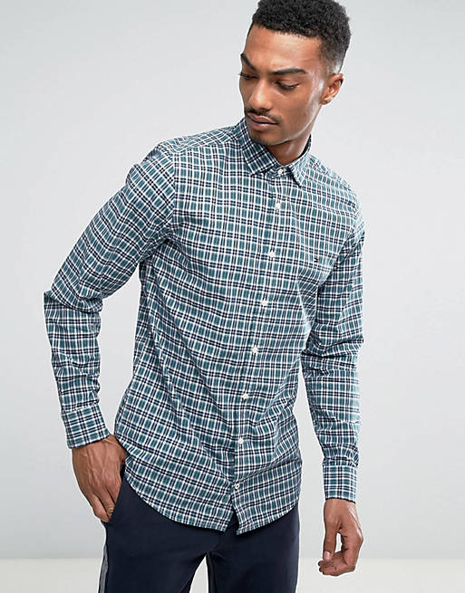 Tommy Hilfiger Finny Check Shirt Slim Fit in Blue