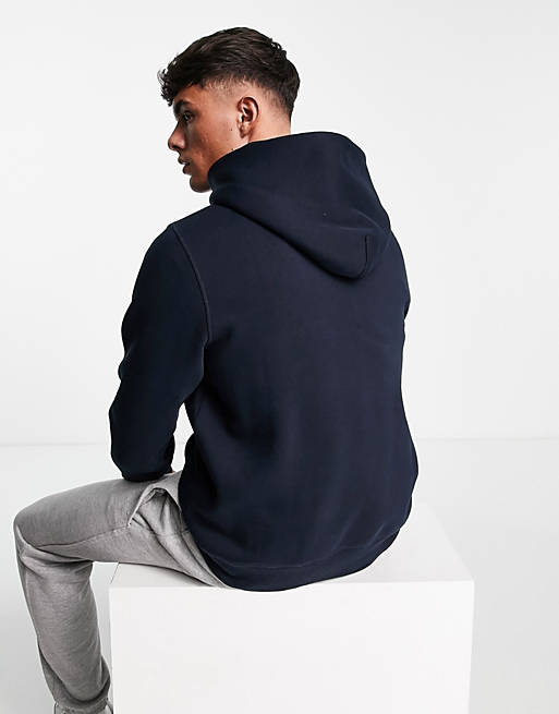 Tommy Hilfiger flag arch logo cotton blend hoodie in navy | ASOS