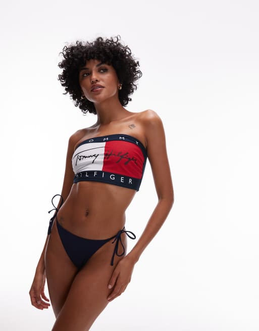 Tommy Hilfiger flag bandeau top in red white blue