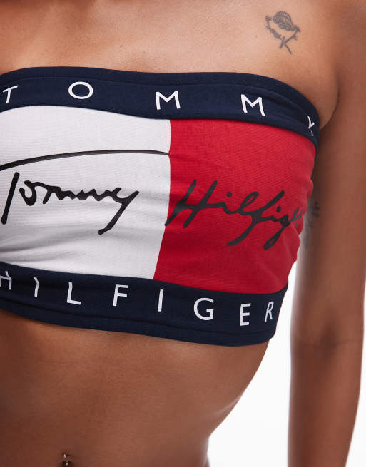 Tommy Hilfiger flag bandeau top in red white blue