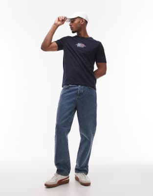 Shop Tommy Hilfiger Flag Box Logo T-shirt In Navy