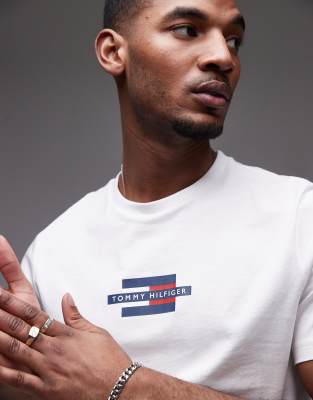 送料込★★Flag Box Tシャツ Tommy Hilfiger Flag Box T Shirt Navy | Mainline Menswear