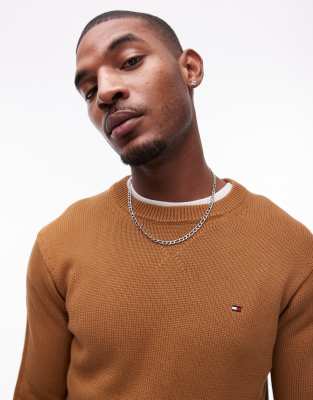 Tommy Hilfiger Flag embroidery relaxed jumper in brown