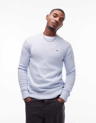 Tommy Hilfiger Flag embroidery relaxed jumper in light blue