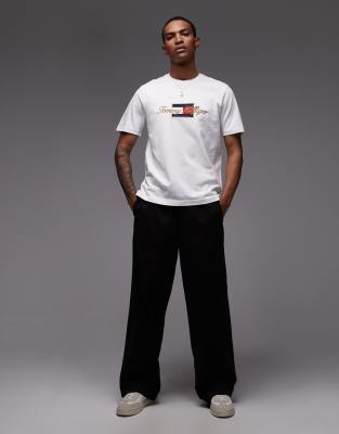 Tommy Hilfiger Embroidered Gold Logo T In White