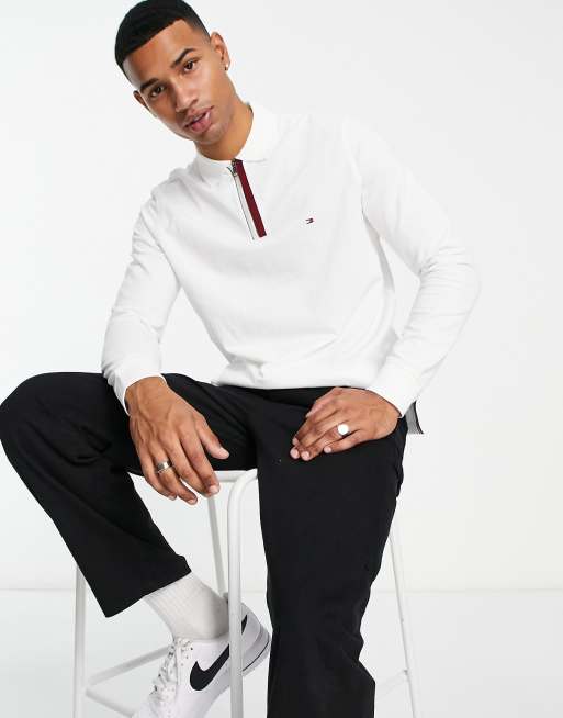 Tommy hilfiger white long sleeve outlet polo