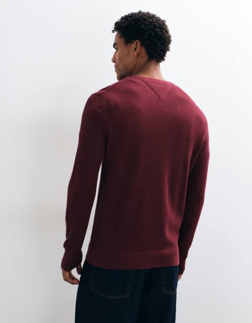 Tommy Hilfiger flag jumper in burgundy, 5 of 10