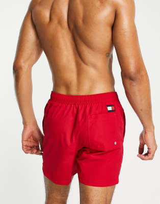 red tommy hilfiger swim shorts