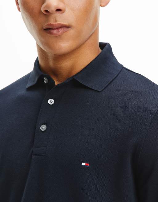 Tommy Hilfiger 1985 icon logo regular fit pique polo shirt in navy