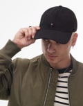 [Tommy Hilfiger] Tommy Hilfiger flag logo cord cap in black One Size BLACK
