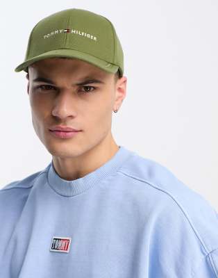 Tommy Hilfiger Flag Logo Established Cap In Green