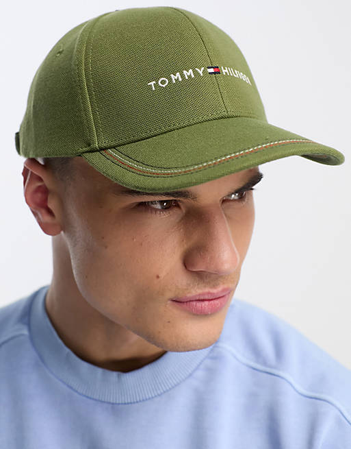 Tommy Hilfiger flag logo established cap in green | ASOS