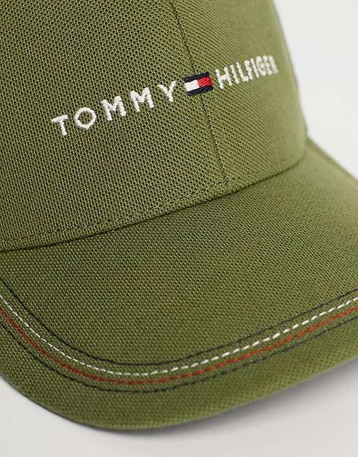 Tommy Hilfiger flag logo established cap in green | ASOS