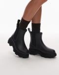 [Tommy Jeans] Tommy Hilfiger flag logo gumboots with lining in black 38 BLACK
