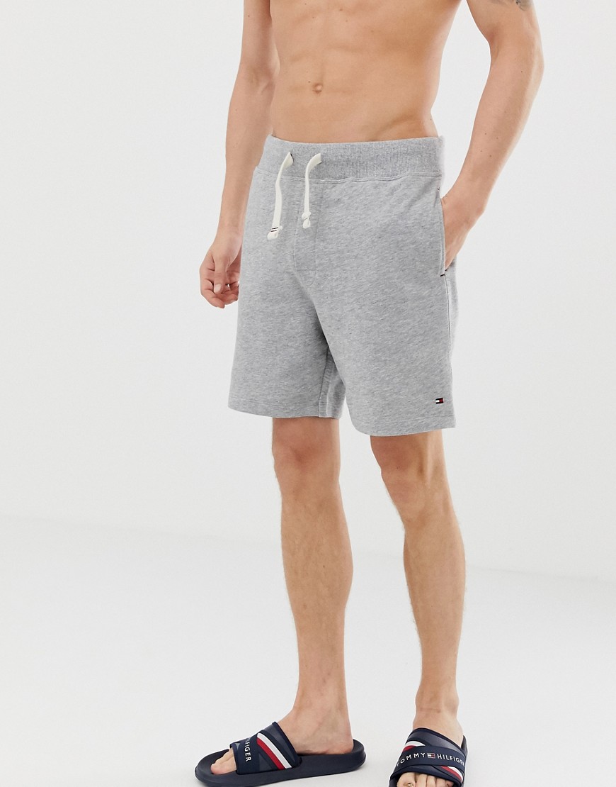 Tommy Hilfiger flag logo lounge shorts regular fit in gray marl
