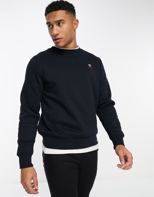 Tommy hilfiger crew neck logo sale flag