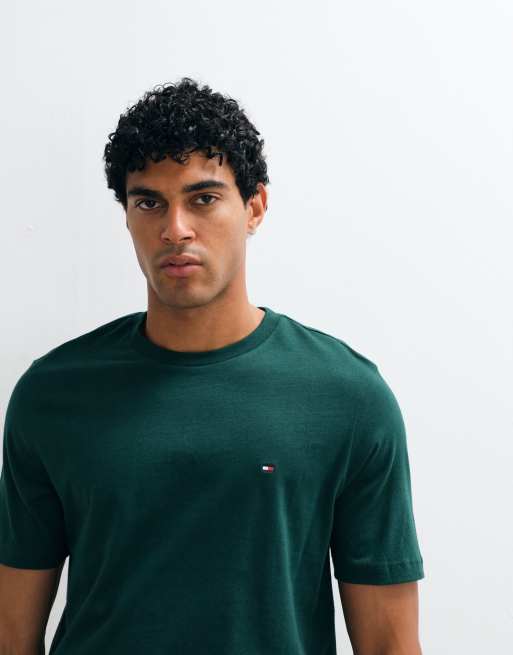 Tommy Hilfiger flag logo t-shirt in dark green, 3 of 5