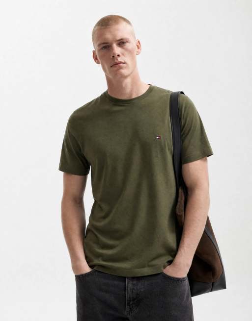 Tommy Hilfiger flag logo t-shirt in khaki, 6 of 10