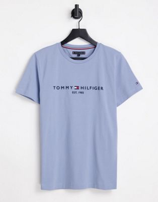 Tommy Hilfiger flag logo t-shirt in light blue