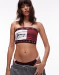 [Tommy Hilfiger] Tommy Hilfiger flag motif bandeau bralet in multi M MULTI