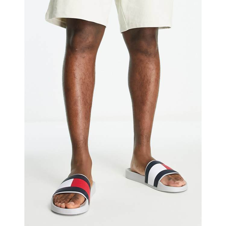 Tommy Hilfiger flag gray in | ASOS slide light pool