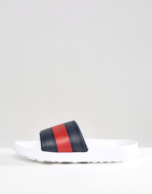 tommy hilfiger flip flops white