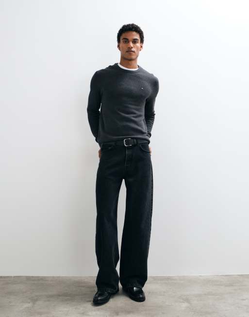 Tommy Hilfiger flag sweater in dark gray, 3 of 5