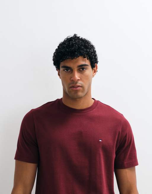 Tommy Hilfiger flag t-shirt in burgundy, 3 of 5