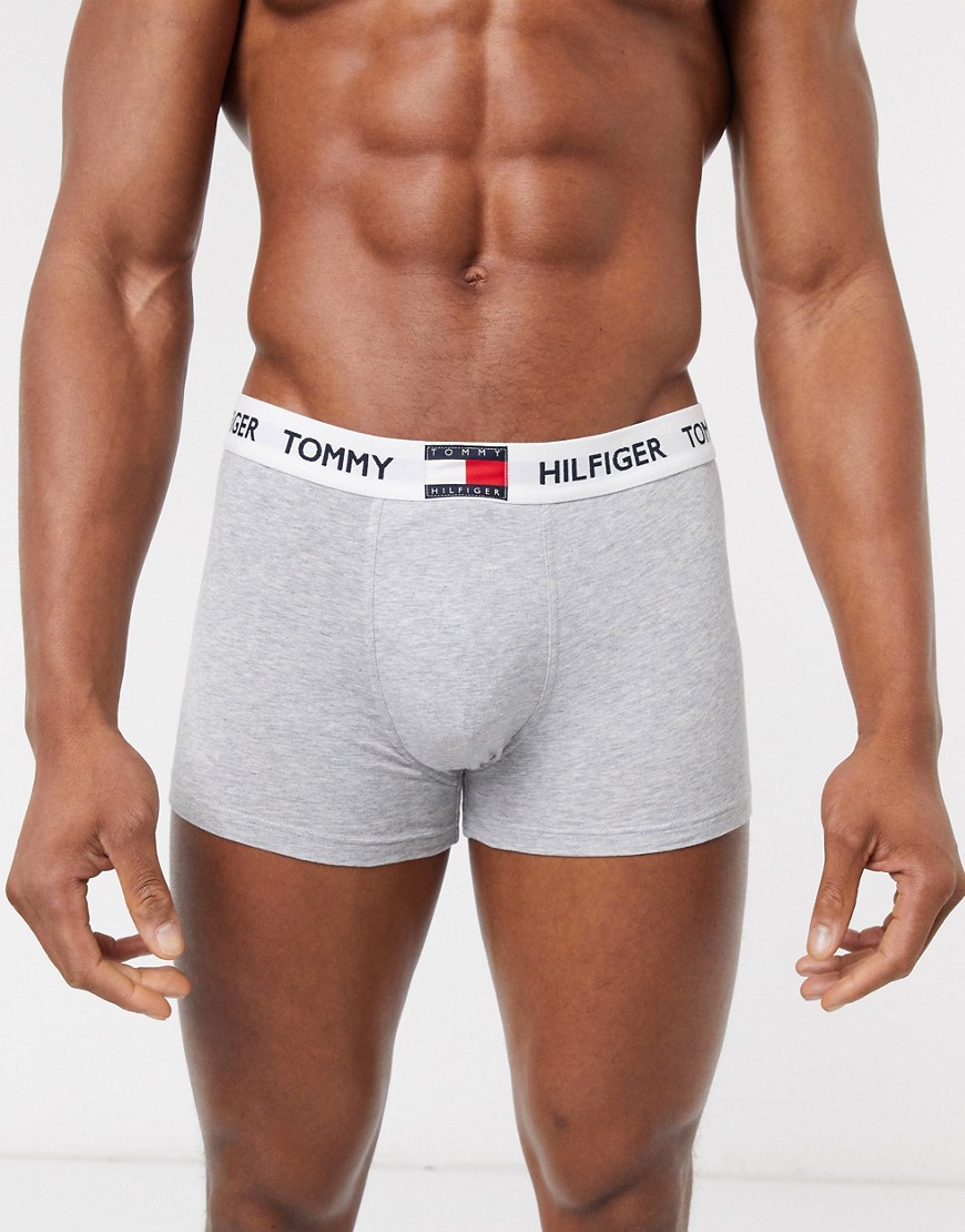 Tommy Hilfiger flag waistband trunks in gray-Grey