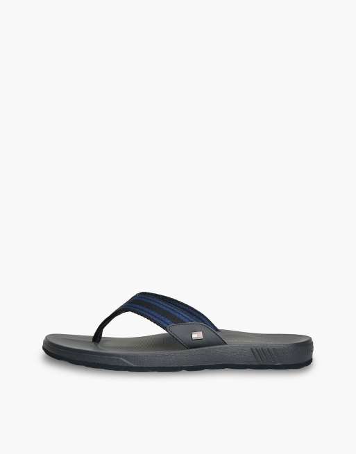 Tommy Hilfiger Flag webbing strap contoured flip-flops in dark blue, 7 of 7