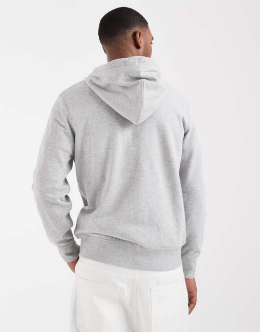 Tommy Hilfiger flag zip through hoodie in grey marl, 5 of 5