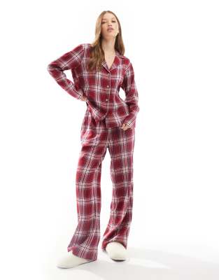 Tommy Hilfiger - Flanell-Pyjama in kariertem Rot im Geschenk-Set