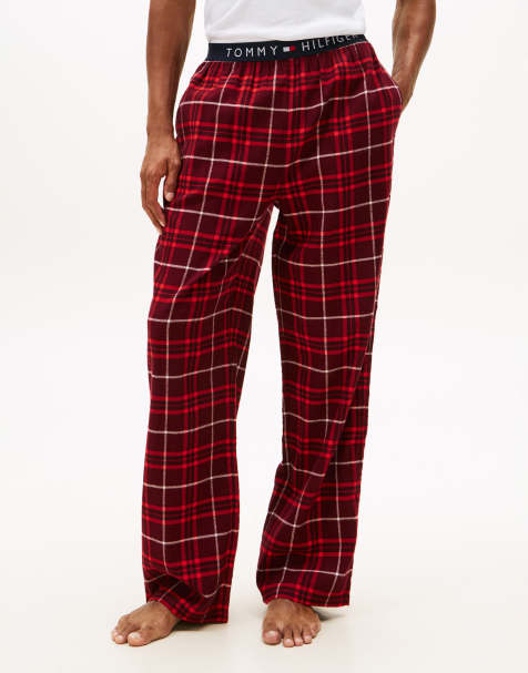 Tommy Hilfiger flannel pyjama bottoms in red check - view 1
