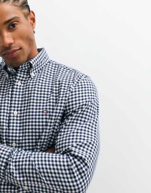 Tommy Hilfiger flannel shirt in navy gingham, 4 of 5