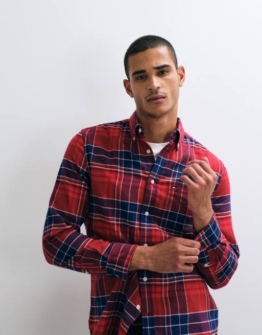 Tommy Hilfiger flannel shirt in red tartan, 4 of 5