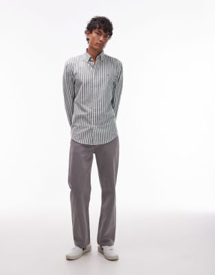 Tommy Hilfiger Flannel Striped Shirt In Gray