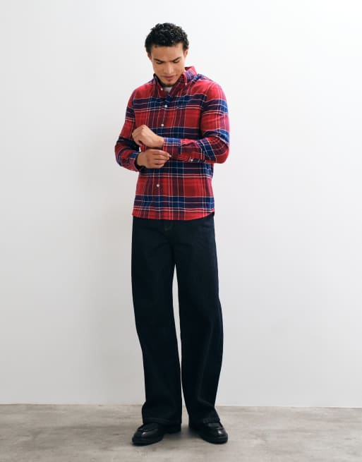Tommy Hilfiger flannelskjorte i rød tartan, 3 af 5