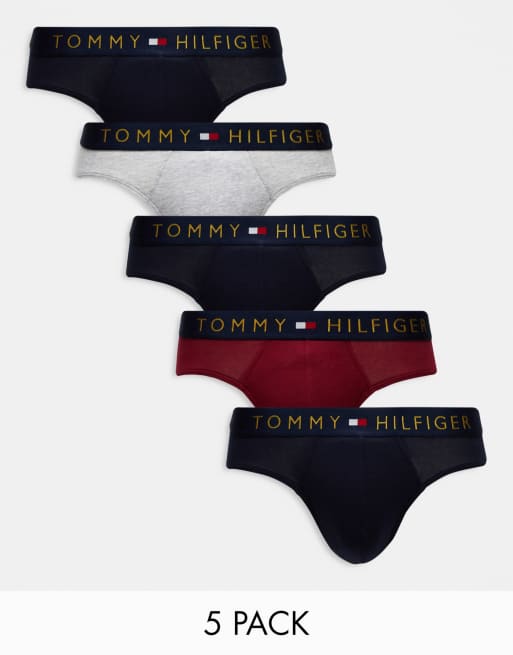 Tommy Hilfiger – Flerfärgade kalsonger med marinblå midjeband med logga, 5-pack