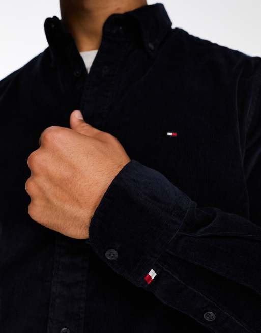 Tommy Hilfiger - Flex - Chemise unie en velours côtelé - Ciel du désert, 4 de 4